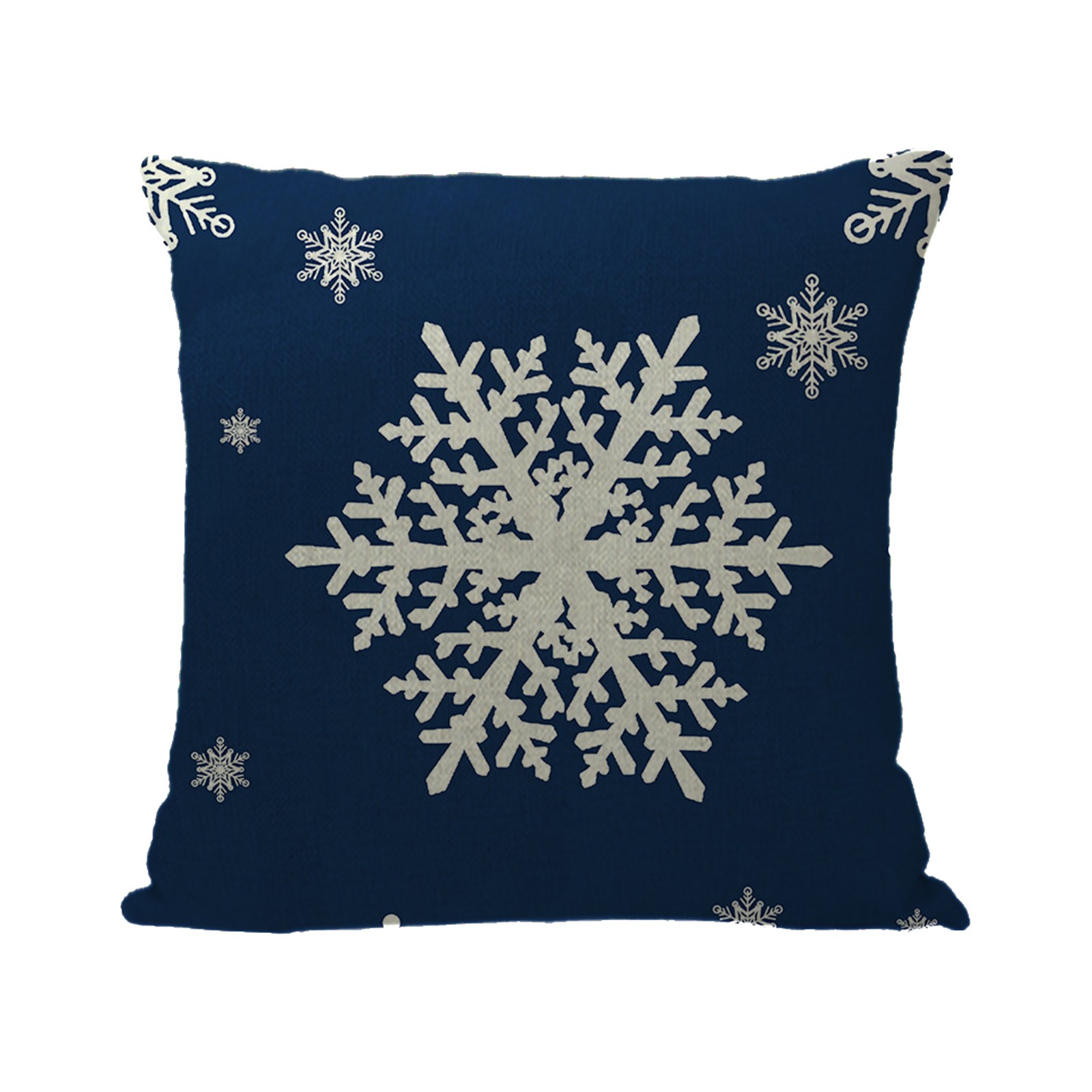 thumbnail image 2 of Funda De Cojín Navideña Con Copos De Nieve, Alce, Árbol De Navidad Y Papá Noel, De Lino, Para Sofá, 2 of 2